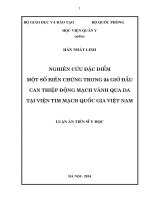 Nghiên cứu đặc điểm một số biến chứng trong 24 giờ đầu can thiệp động mạch vành qua da tại viện tim mạch quốc gia việt nam ( Luận án tiến sĩ)