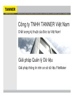 Giải pháp Quản lý Dữ liệu Giải pháp thông tin trên cơ sở dữ liệu FileMaker