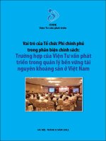 VAI TRÒ CỦA TỔ CHỨC PHI CHÍNH PHỦ TRONG PHẢN BIỆN CHÍNH SÁCH