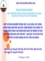 MỘT SỐ KINH NGHIỆM TRONG VIỆC LỰA CHỌN, XÂY DỰNG, NHÂN RỘNG MÔ HÌNH XÓA ĐÓI, GIẢM NGHÈO VÀ CHỐNG TÁI NGHÈO BỀN VỮNG CHO ĐỒNG BÀO DÂN TỘC MÔNG VÀ DAO