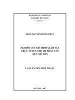 Nghiên cứu mô hình giám sát trực tuyến cho hệ phân tán quy mô lớn (Luận án tiến sĩ)