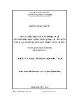 Phát triển đội ngũ cán bộ quản lí trường tiểu học theo tiếp cận quản lí nguồn nhân lực ở huyện yên sơn, tỉnh tuyên quang ( Luận án tiến sĩ)