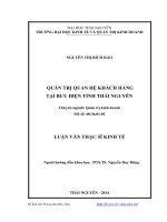 Quản trị quan hệ khách hàng tại bưu điện tỉnh thái nguyên( Luận án tiến sĩ)