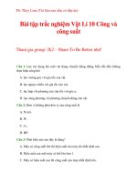 Bài tập trắc nghiệm vật lí 10 công và công suất