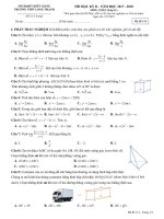 Đề thi học kỳ 2 Toán 11 năm 2017 – 2018 trường THPT Long Thạnh – Kiên Giang