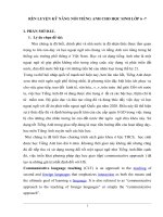 Rèn Luyện Kỹ Năng Nói Tiếng Anh Cho Học Sinh Lớp 6 -7