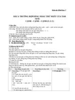 Giáo án Hình học 7 chương 2 bài 3: Trường hợp bằng nhau thứ nhất của tam giác (cạnh  cạnh  cạnh)