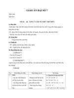 Giáo án Đại số 7 chương 4 bài 8: Cộng, trừ đa thức một biến