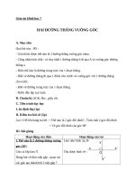Giáo án Hình học 7 chương 1 bài 2: Hai đường thẳng vuông góc
