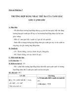 Giáo án Hình học 7 chương 2 bài 5: Trường hợp bằng nhau thứ ba của tam giác (góc  cạnh  góc)