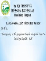 Đánh giá công tác đấu giá quyền sử dụng đất trên địa bàn thành phố yên bái giai đoạn 2011 2013 