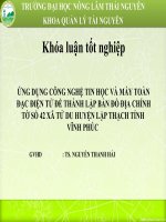 ứng dụng công nghệ tin học và máy toàn đạc điện tử để thành lập bản đồ địa chính tờ số 42 xã tử du huyện lập thạch tỉnh vĩnh phúc 