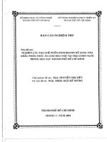 nghiên cứu chế tạo chế phẩm pancreatin bổ sung vào khẩu phần thức ăn cho heo thịt tại trại chăn nuôi trong khu vực thành phố hồ chí minh 