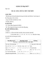 Giáo án Đại số 7 chương 4 bài 8: Cộng, trừ đa thức một biến