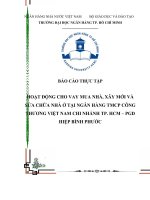 hoạt động cho vay mua nhà, xây mới và sửa chữa nhà ở tại ngân hàng tmcp công thương việt nam chi nhánh tp  hcm – pgd hiệp bình phước 