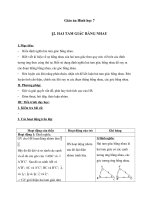 Giáo án Hình học 7 chương 2 bài 2: Hai tam giác bằng nhau