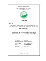 Thực trạng và giải pháp phát triển mô hình sản xuất chè an toàn tại xã Phúc Xuân  Thành phố Thái Nguyên, tỉnh Thái Nguyên (Khóa luận tốt nghiệp)