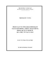 Pháp luật về công khai minh bạch tài sản để phòng, chống tham nhũng trong quản lý kinh tế qua thực tế tại cà mau 