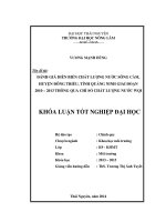 Đánh giá diễn biến chất lượng nước sông Cầm tại Huyện Đông Triều, tỉnh Quảng Ninh giai đoạn 2010  2013 thông qua chỉ số chất lượng nước WQI (Khóa luận tốt nghiệp)