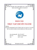 ỨNG DỤNG MICROSOFT EXCEL TRONG CÔNG TÁC QUẢN LÝ VĂN BẢN ĐẾN TẠI UBND XÃ BÍNH XÁ HUYỆN ĐÌNH LẬP TỈNH LẠNG SƠN