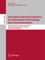 Innovative security solutions for information technology and communications   9th international conference, SECITC 2016 