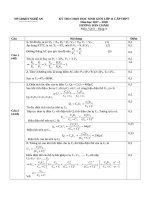 đáp án đề thi HSG vật lý lớp 11 tỉnh nghệ an 20172018