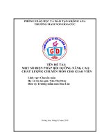 (Sáng kiến kinh nghiệm) Một số biện pháp bồi dưỡng nâng cao chất lượng chuyên môn cho giáo viên