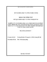 NGHIÊN CỨU CƠ SỞ KHOA HỌC, LỰA CHỌN MỘT SỐ GIẢI PHÁP CÔNG TRÌNH CHỦ YẾU GIẢI QUYẾT BÀI TOÁN CÂN BẰNG NƢỚC, THOÁT LŨ VÀ XÂM NHẬP MẶN ỨNG PHÓ VỚI BIẾN ĐỔI KHÍ HẬU VÙNG TỨ GIÁC LONG XUYÊN