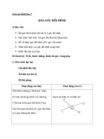 Giáo án Hình học 7 chương 1 bài 1: Hai góc đối đỉnh