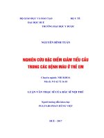 Nghiên cứu đặc điểm giảm tiểu cầu trong các bệnh về máu ở trẻ em   LV thac sy 2017 123 doc