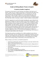 Guide to writing master thesis in english