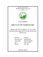 Tìm hiểu nhiệm vụ, chức năng của các cán bộ phụ trách nông nghiệp tại xã Cao Trĩ, huyện Ba Bể, tỉnh Bắc Kạn (Khóa luận tốt nghiệp)