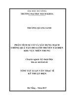 Phân tích sự cố và xây dựng mạch chống quá tải cho lưới truyền tải điện khu vực miền trung