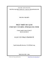 Phát triển du lịch ở huyện vân đồn, tỉnh quảng ninh ( Luận văn thạc sĩ)