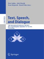 Text, speech, and dialogue   19th international conference, TSD 2016 