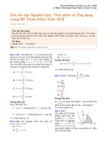 ĐỀ XUẤT một số CHIẾN lược GIẢI TOÁN NGUYÊN hàm TÍCH PHÂN  ỨNG DUNG (THEO đè MH 2018) 