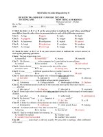 Bo de kt 45 phut mon tieng anh khoi 11 moi nhat(key)