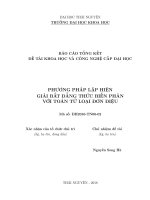 Phương pháp lặp hiện giải bất đẳng thức biến phân với toán tử loại đơn điệu (NCKH)