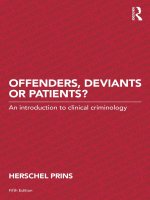 Offenders, deviants or patients   an introduction to clinical criminology 5th ed  