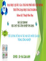 Độc chất  ĐỀ CƯƠNG VỀ BỤI VÀ TÁC HẠI SỨC KHỎE CỦA BỤI  TRONG CÔNG NGHIỆP