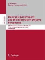 Electronic government and the information systems perspective   5th international conference, EGOVIS 2016 