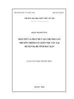 Bảo tồn và phát huy giá trị nhà sàn truyền thống của dân tộc tày tại huyện ba bể tỉnh bắc kạn (tt) 