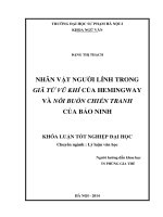 Nhân vật người lính trong giã từ vũ khí của hemingway và nỗi buồn chiến tranh của bảo ninh