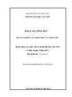 ĐỀ TÀI NGHIÊN CỨU KHOA HỌC: Quan niệm của sinh viên Trường Đại học Cần Thơ về hiện tượng “Sống thử”.