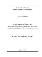 Quản lý hoạt động chuyên môn theo định hướng nghiên cứu bài học ở trường tiểu học nhật tân, quận tây hồ, thành phố hà nội