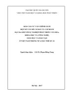 BÁO CÁO TƯ VẤN CHÍNH SÁCH MỘT SỐ VẤN ĐỀ CƠ BẢN VÀ CẤP BÁCH ĐẶT RA ĐỐI VỚI SỰ NGHIỆP PHÁT TRIỂN VĂN HÓA, KHOA HỌC VÀ CÔNG NGHỆ, GIÁO DỤC VÀ ĐÀO TẠO Ở VIỆT NAM TRONG NỬA ĐẦU THẾ KỶ 21