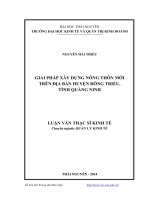 Giải pháp xây dựng nông thôn mới trên địa bàn huyện đông triều, tỉnh quảng ninh ( Luận văn thạc sĩ)