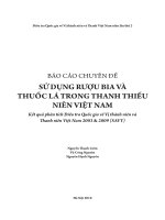 Báo cáo chuyên đề Sử dụNg rượu biaVà thuốclátroNg thaNh thiếu NiêN Việt Nam