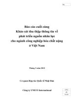 Khảo Sát Thu Nhập Thông Tin Về Phát Triển Nguồn Nhân Lực Cho Ngành Công Nghiệp Hóa Chất Nặng Ở Việt Nam