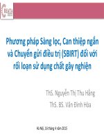 Phương pháp Sàng lọc, Can thiệp ngắn và Chuyển gửi điều trị (SBIRT) đối với rối loạn sử dụng chất gây nghiện